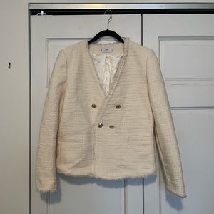 Cream tweed cropped blazer